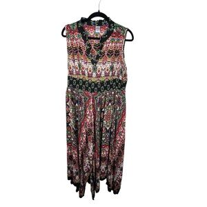 Bila dress XL Women’s festival bohemian whimsigoth beach colorful scarf hem